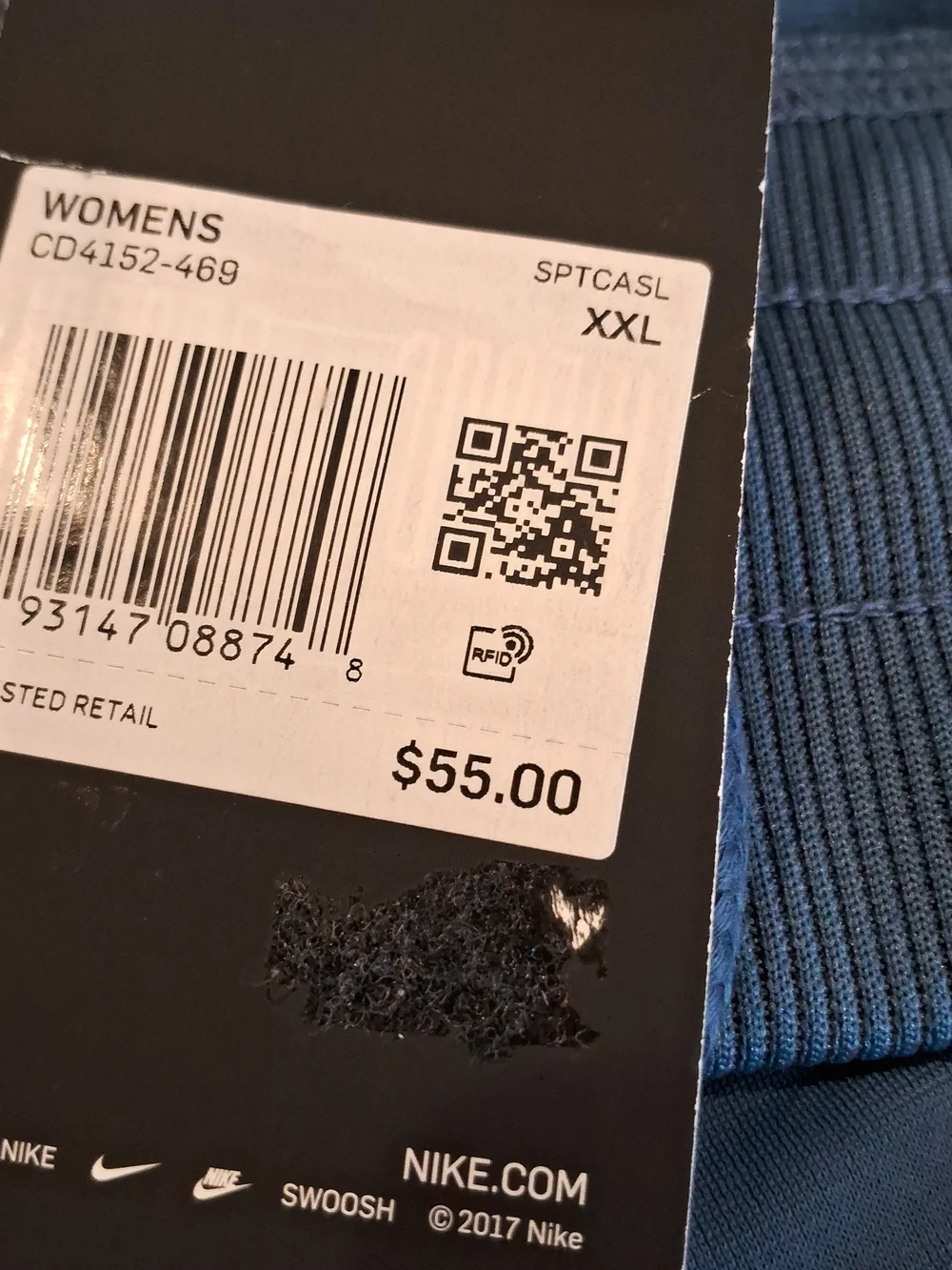 Nike Blue Womens Standard Fit Jogger Pants with White Swoosh Tag - Picture 7 of 16